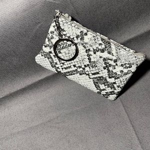 Faux python skin coin bag